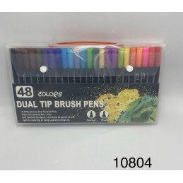 FLAMASTRY DWUSTRONNE DUAL TIP BRUSH MAZAKI I CIENKOPISY 36SZT