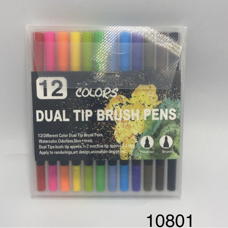 FLAMASTRY DWUSTRONNE DUAL TIP BRUSH MAZAKI I CIENKOPISY 12SZT FLAMASTRY DWUSTRONNE DUAL TIP BRUSH MAZAKI I CIENKOPISY 12SZT