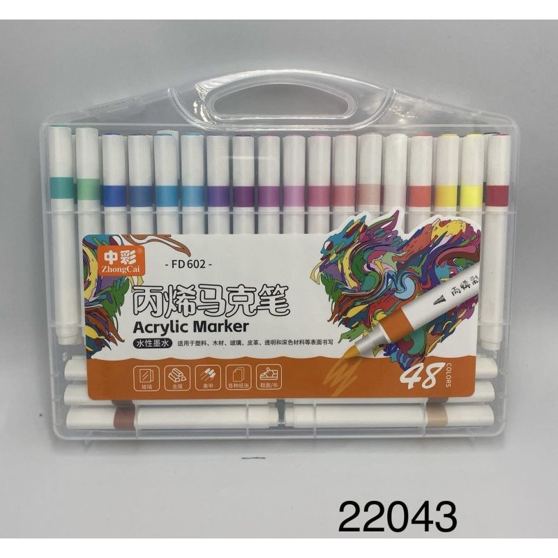 MARKERY AKRYLOWE 48 SZTUK ZESTAW MARKERÓW MARKERY AKRYLOWE 48 SZTUK ZESTAW MARKERÓW