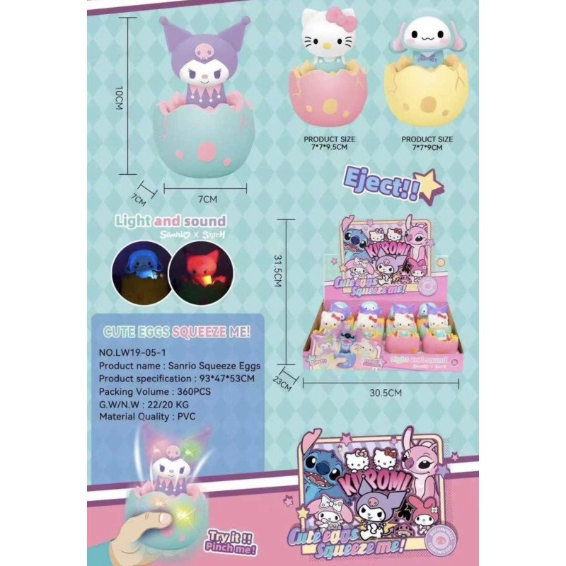 SQUISHY GNIOTEK POP-UP JAJKA SANRIO SQUISHY GNIOTEK POP-UP JAJKA SANRIO