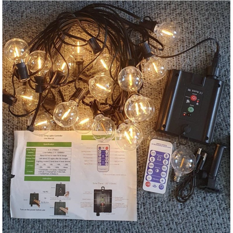 GIRLANDIA ŁADUJE Z SOLARNY I KABEL 5METR 10LED GIRLANDIA ŁADUJE Z SOLARNY I KABEL 5METR 10LED