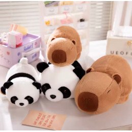 PLUSZOWA MASKOTKA DWUSTRONNA PANDA, KAPIBARA 20CM