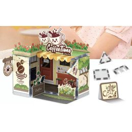 KLOCKI 76PCS MAGNETIC TILE SCENE COFFE TIME