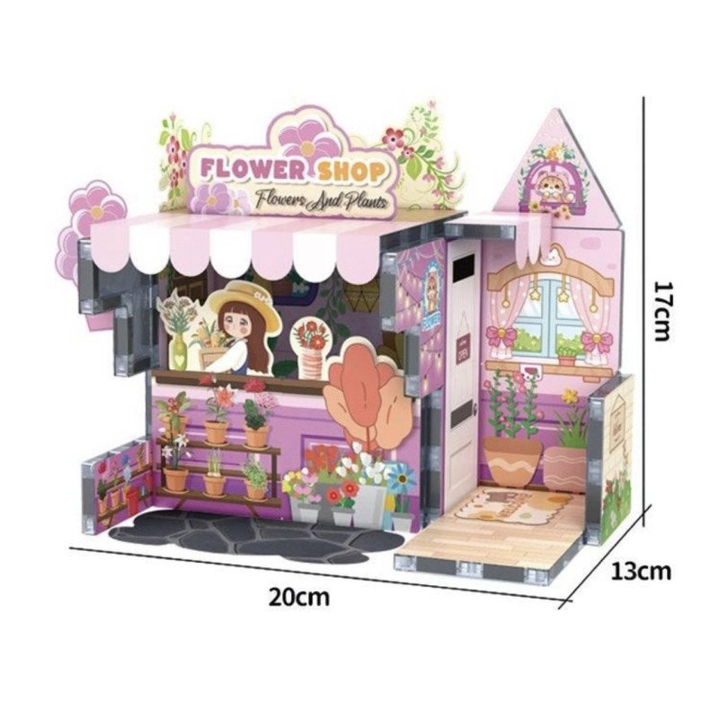 KLOCKI 71PCS MAGNETYCZNE FLOWER SHOP KLOCKI 71PCS MAGNETYCZNE FLOWER SHOP