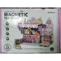 KLOCKI 71PCS MAGNETYCZNE FLOWER SHOP