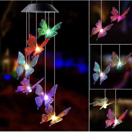 MOTYLE LED SOLARNE WIELOKOLOROWE MAGIA NOCY