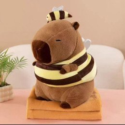 PODUSZKA MASKOTKA KAPIBARA Z KOCEM 40CM