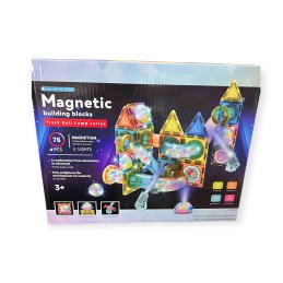 KLOCKI MAGNETYCZNE TOR KULKOWY 76 SZT PODŚWIETLANE