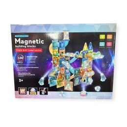 KLOCKI MAGNETYCZNE TOR KULKOWY 136 SZT PODŚWIETLANE