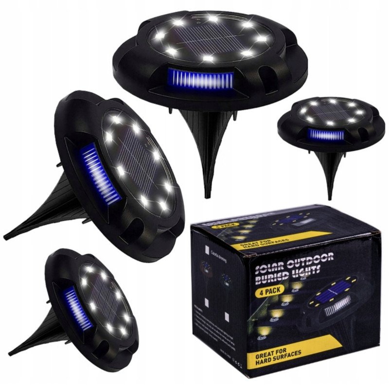 4X LAMPKI SOLARNE GRUNTOWE DISK LIGHT 4X LAMPKI SOLARNE GRUNTOWE DISK LIGHT