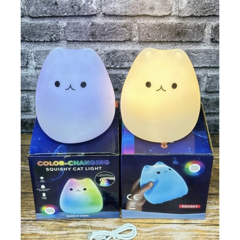 SQUISHY KOTY SILIKONOWA MIĘKKA LAMPA NOCNA LED NA USB SQUISHY KOTY SILIKONOWA MIĘKKA LAMPA NOCNA LED NA USB