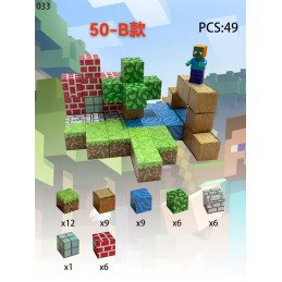 KLOCKI 49PCS MAGNETYCZNE MINECRAFT
