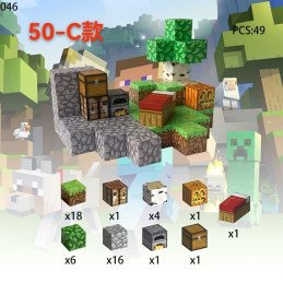 KLOCKI 49PCS MAGNETYCZNE MINECRAFT