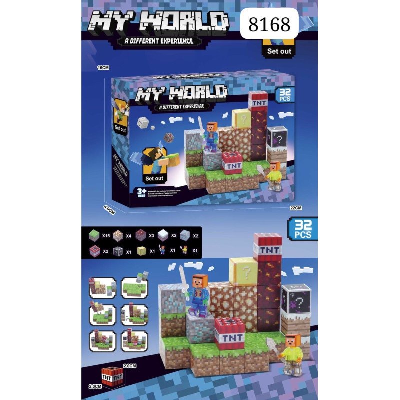 KLOCKI 32PCS MAGNETYCZNE MY WORLD KLOCKI 32PCS MAGNETYCZNE MY WORLD