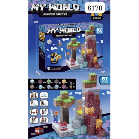 KLOCKI 87PCS MAGNETYCZNE MY WORLD