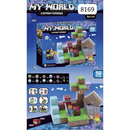 KLOCKI 50PCS MAGNETYCZNE MY WORLD