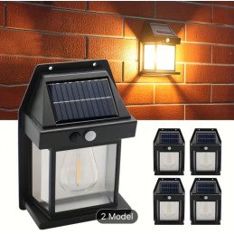 LAMPA ŚCIENNA SOLARNA LED Z CZUJNIKIEM RUCHU OGRODOWA
