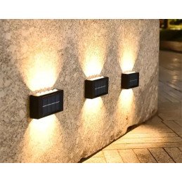 2X KINKIET LAMPA SOLARNA LED ELEWACYJNA GÓRA DÓŁ Z CZUJNIKIEM ZMIERZCHU IP65