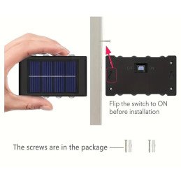 2X KINKIET LAMPA SOLARNA LED ELEWACYJNA GÓRA DÓŁ Z CZUJNIKIEM ZMIERZCHU IP65