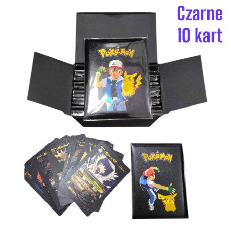 POKEMON SZASZETKA CZARNE KARTY KOLEKCJONERSKIE 10 KART