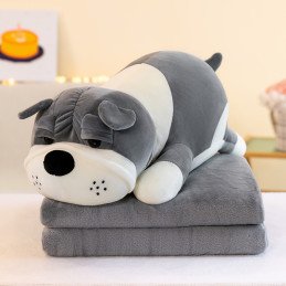 PODUSZKA MASKOTKA PIESEK PITBULL Z KOCEM