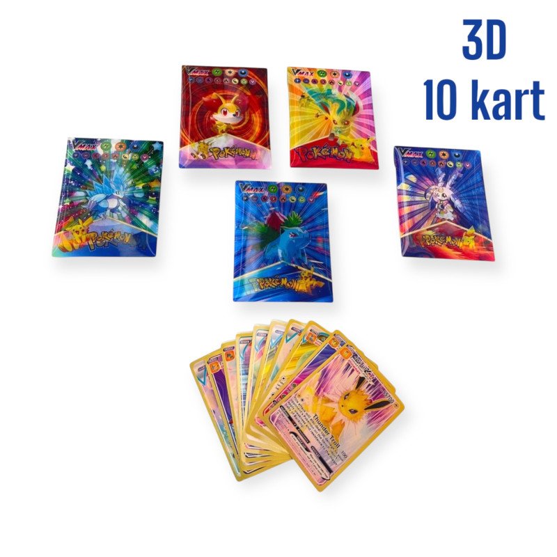 POKEMON SZASZETKA 3D KARTY KOLEKCJONERSKIE 10 KART POKEMON SZASZETKA 3D KARTY KOLEKCJONERSKIE 10 KART