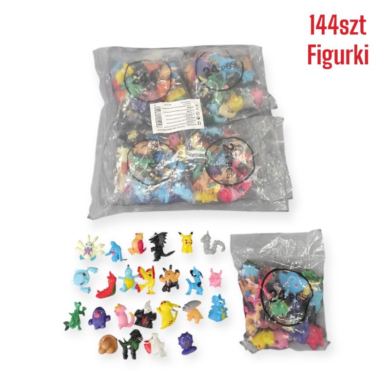 ZESTAW 144SZT FIGURKI POKEMON