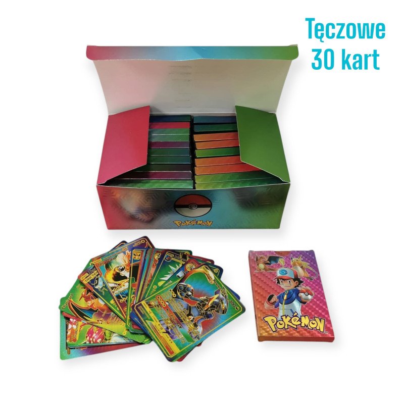 POKEMON SZASZETKA TĘCZOWE KARTY KOLEKCJONERSKIE 30 KART