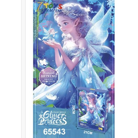PUZZLE 100PCS GLITTER PRINCESS