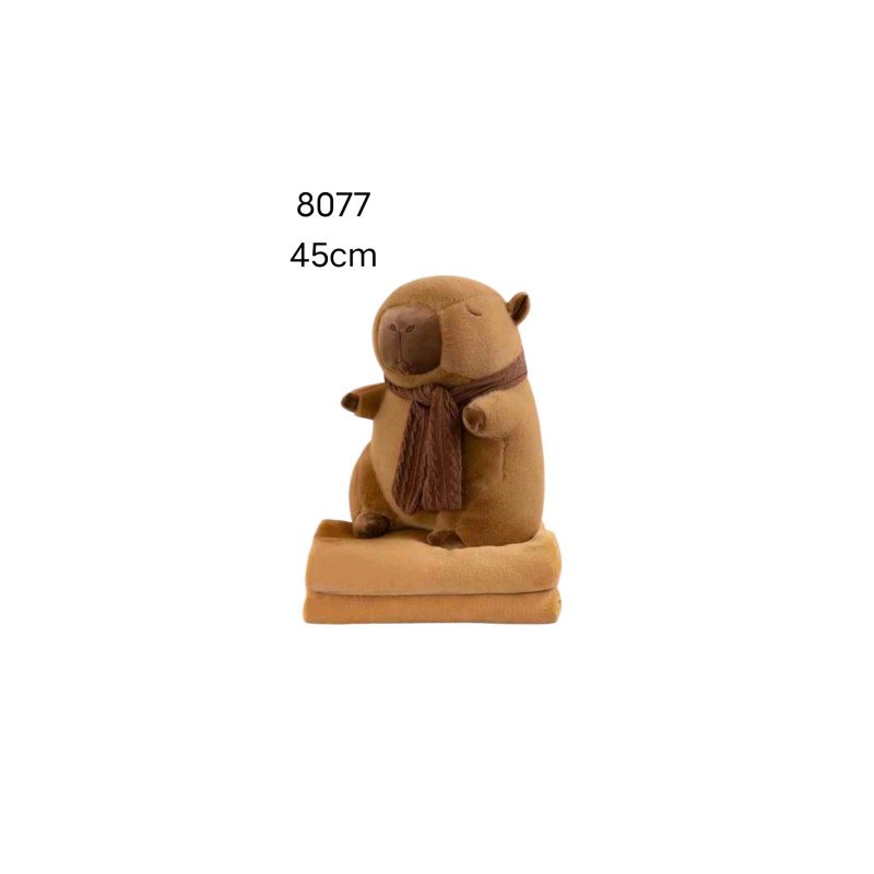 PODUSZKA MASKOTKA KAPIBARA Z KOCEM 45CM PODUSZKA MASKOTKA KAPIBARA Z KOCEM 45CM