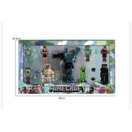 DUŻY ZESTAW 8+1 FIGURKI MINECRAFT