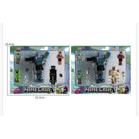 DUŻY ZESTAW 4+1 FIGURKI MINECRAFT