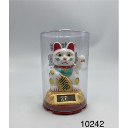 KOTEK SZCZĘŚCIA MACHAJĄCY ŁAPKA MINI SOLAR  LUCKY CAT