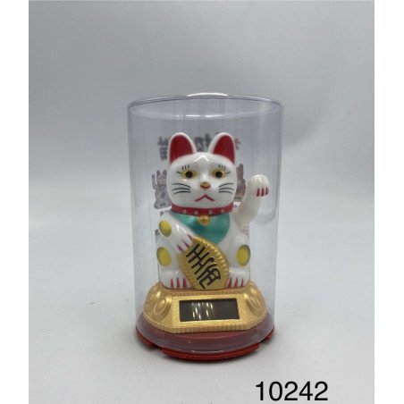 KOTEK SZCZĘŚCIA MACHAJĄCY ŁAPKA MINI SOLAR  LUCKY CAT