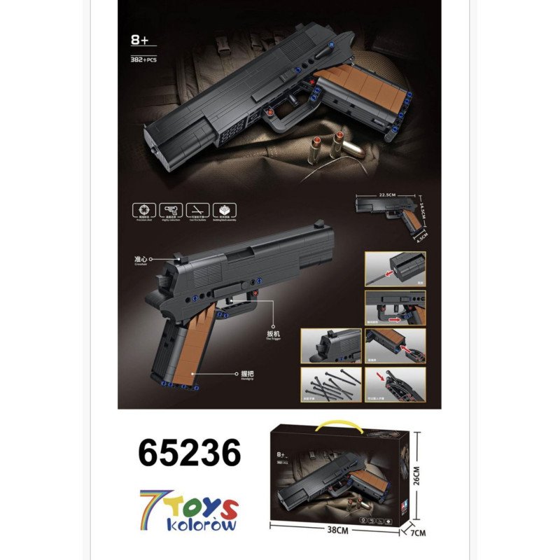 KLOCKI ZESTAW KLOCKÓW DO MONTAŻU PISTOLETU 382PCS+
