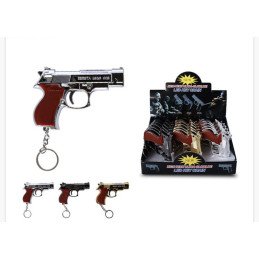 BRELOK PISTOLET ŚWIATŁO LASEROWE LATARKA