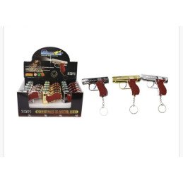 BRELOK PISTOLET ŚWIATŁO LASEROWE LATARKA