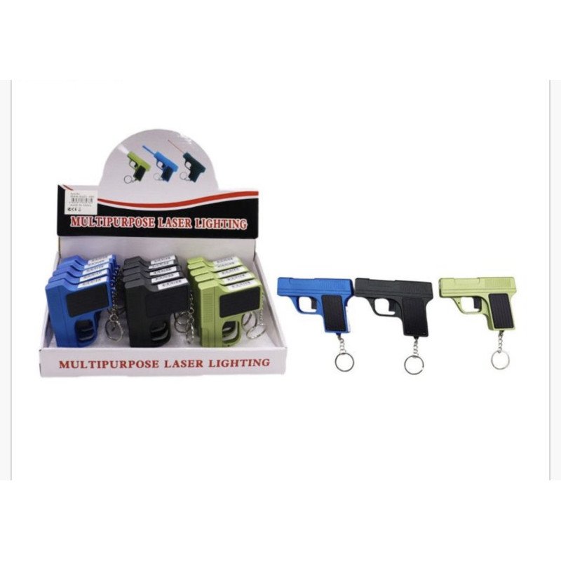 BRELOK PISTOLET ŚWIATŁO LASEROWE LATARKA