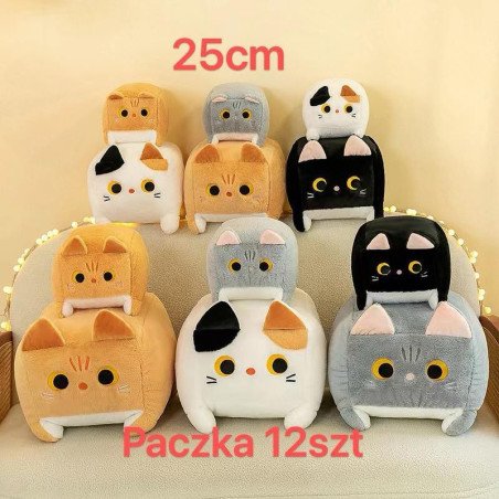 PLUSZOWA MASKOTKA KOTEK KWADRATOWE 25CM