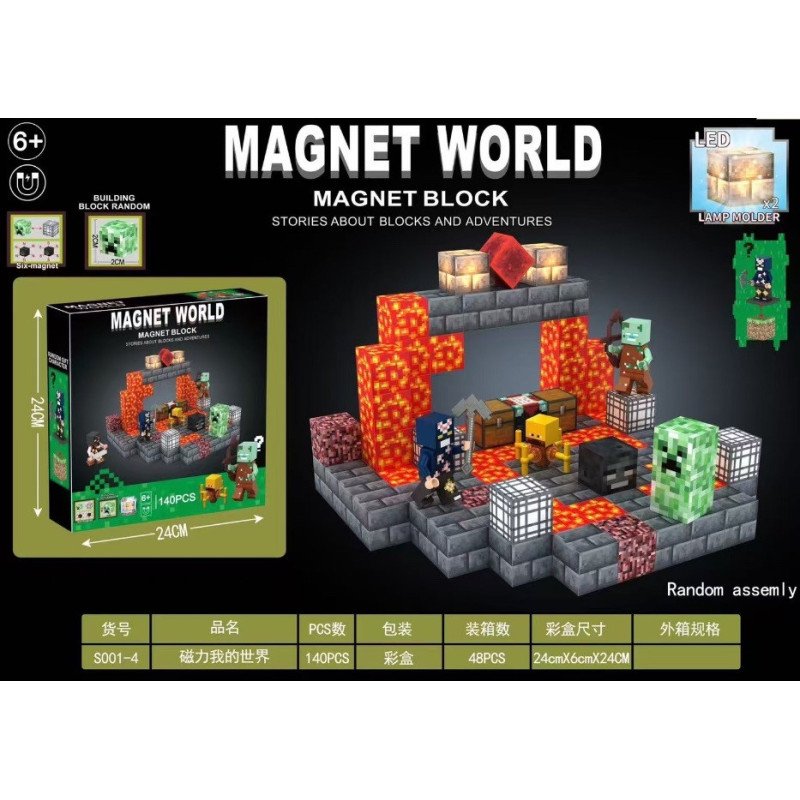 KLOCKI 140PCS MAGNETYCZNE MINECRAFT KLOCKI 140PCS MAGNETYCZNE MINECRAFT
