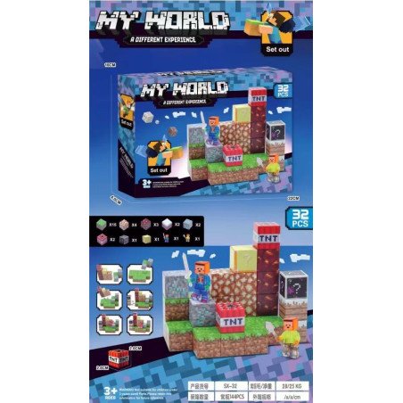 KLOCKI 32PCS MAGNETYCZNE MY WORLD