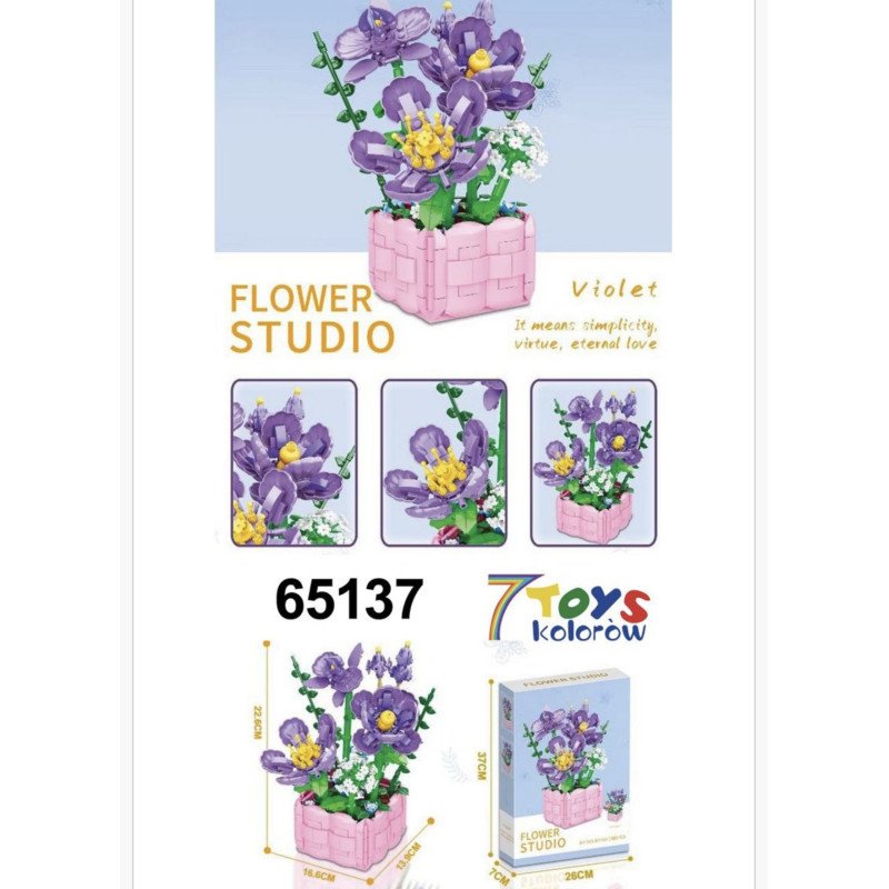 KLOCKI KWIATY FLOWER STUDIO VIOLET KLOCKI KWIATY FLOWER STUDIO VIOLET