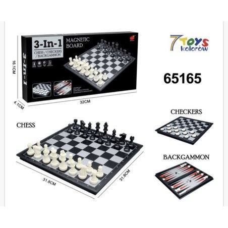GRA SZACHY 3 IN 1 MAGNETIC BOARD