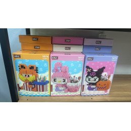 KLOCKI 1249-1443PCS KUROMI, GARFIELD, MY MELODY