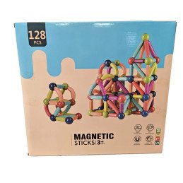 KLOCKI EDUKACYJNE MAGNETYCZNE 128 ELEMENTÓW