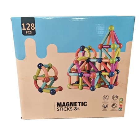 KLOCKI EDUKACYJNE MAGNETYCZNE 128 ELEMENTÓW