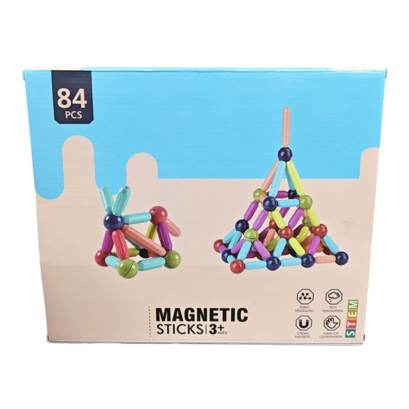 KLOCKI EDUKACYJNE MAGNETYCZNE 84 ELEMENTÓW KLOCKI EDUKACYJNE MAGNETYCZNE 84 ELEMENTÓW