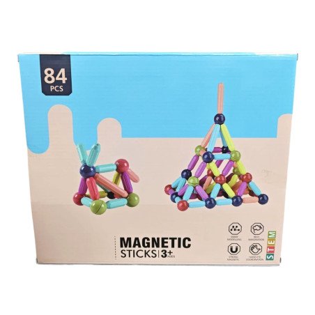 KLOCKI EDUKACYJNE MAGNETYCZNE 84 ELEMENTÓW