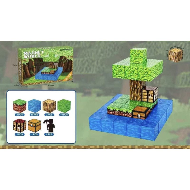 KLOCKI MINECRAFT MAGNETYCZNE 39 ELEMENTÓW