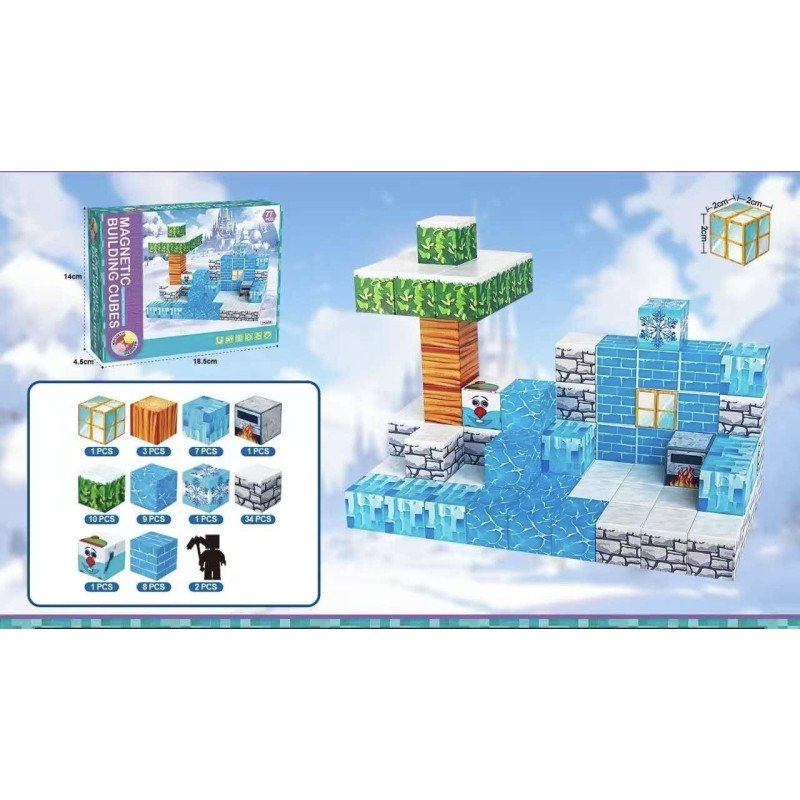 KLOCKI MINECRAFT MAGNETYCZNE 77 ELEMENTÓW KLOCKI MINECRAFT MAGNETYCZNE 77 ELEMENTÓW